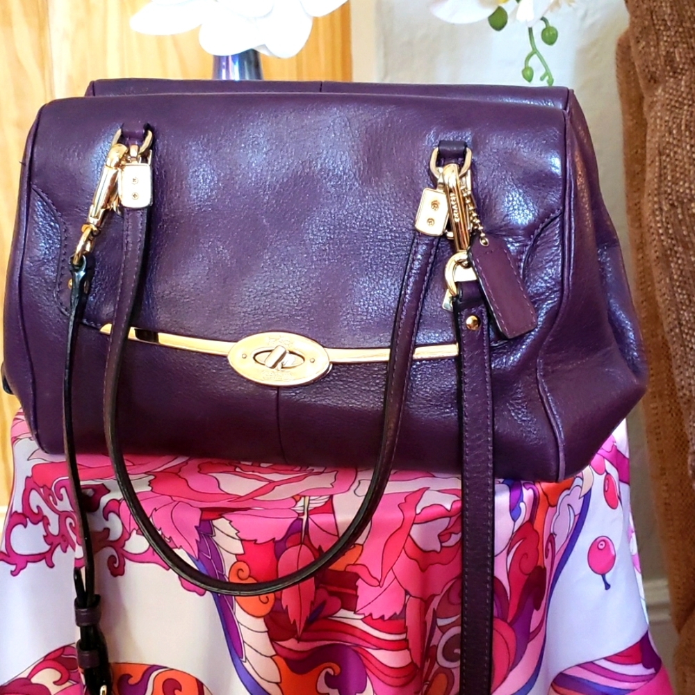 Coach Madison East West Satchel Crossbody Purple